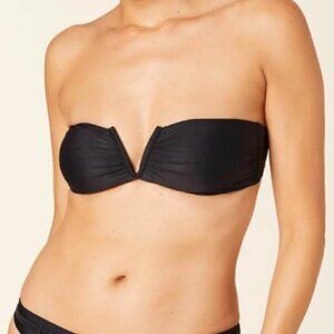 NWT Andie The Scala Padded Bandeau Bikini Top Black Medium